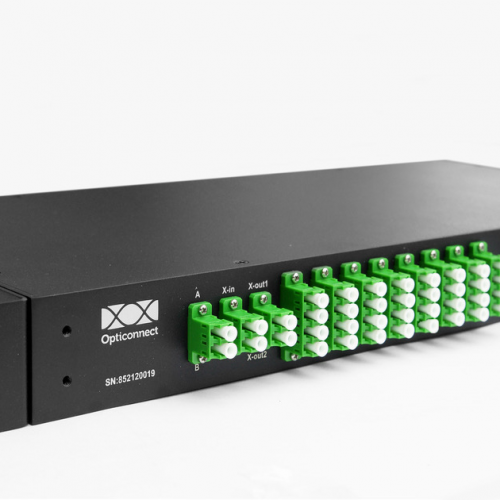 1U 19” Steel enclosure with 2x 1:32 splitter LC/APC - Opticonnect ...
